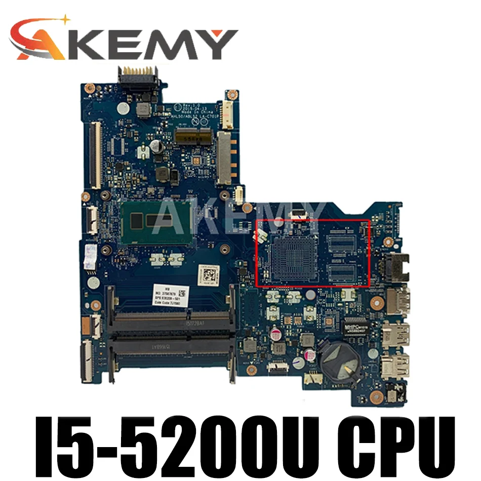 

High quality For HP 15-AC Laptop motherboard 815244-501 815244-001 AHL50/ABL52 LA-C701P With SR23Y I5-5200U CPU 100% full Tested