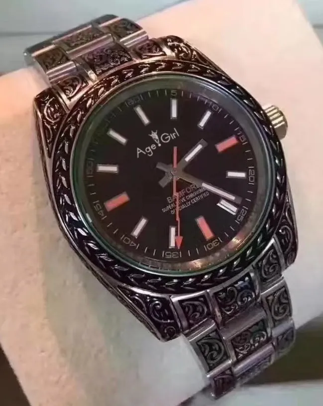 

Classic New Men Automatic Mechanical DateJust Watches Stainless Steel Full Black Silver Black Grey Gent Sculpture Green