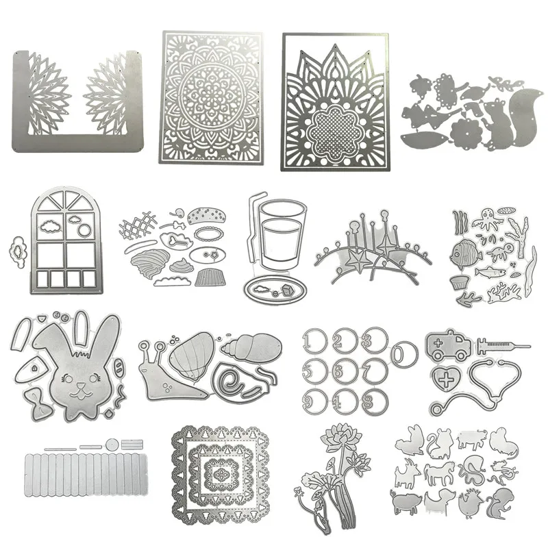 Кролики улитки окна и цветы металлические высечки скрапбукинг альбом бумага