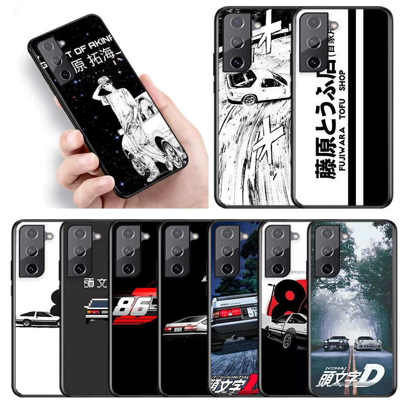 

Initial D AE86 For Samsung S22 S21 S20 FE Ultra Pro Lite S10 5G S10E S9 S8 S7 S6 Edge Plus Black Phone Case Capa