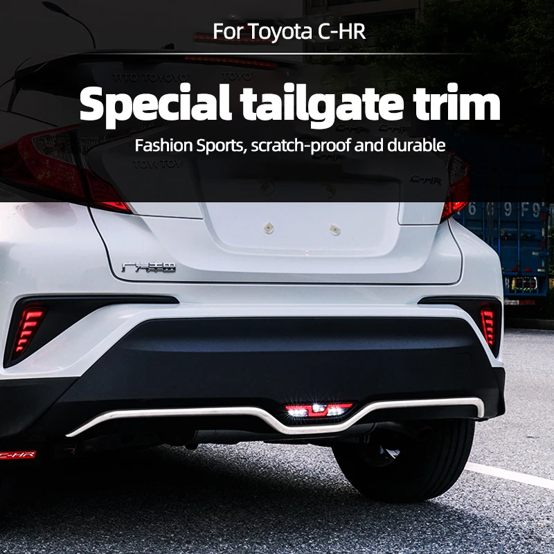 

For Toyota C-HR Tailgate Trim Car Sticker Bumper Rear Bumper Decorative Strip Scratch Protection CHR Car Protection Accessories