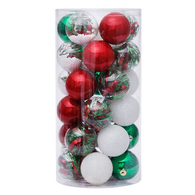 

6cm30pcs christmas decorations for tree ball palline trasparenti clear plastic balls Christmas tree Pendant adornos de navidad