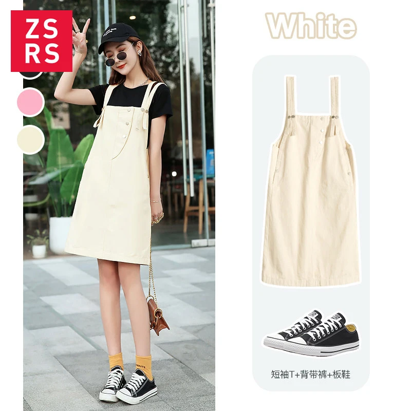 

Zsrs Women Sleeveless Loose waist Cowboy Sling Dresses Fashion Maxi Denim Dress Summer Ladies Suspenders Jean