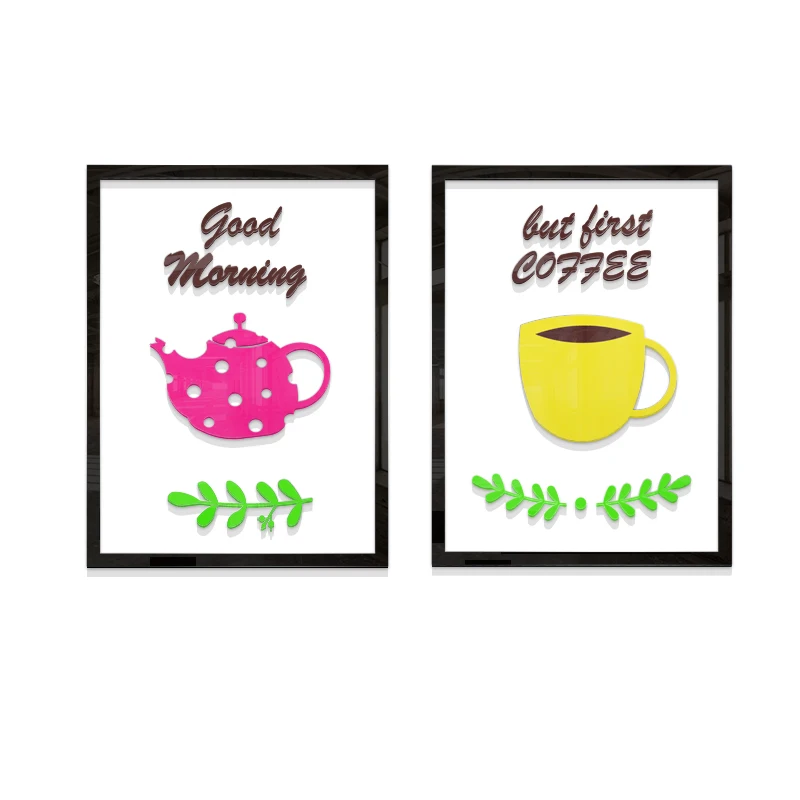 WS50 Morning time modern minimalist restaurant 3D acrylic wall paste dining room background small fresh Nordic | Дом и сад