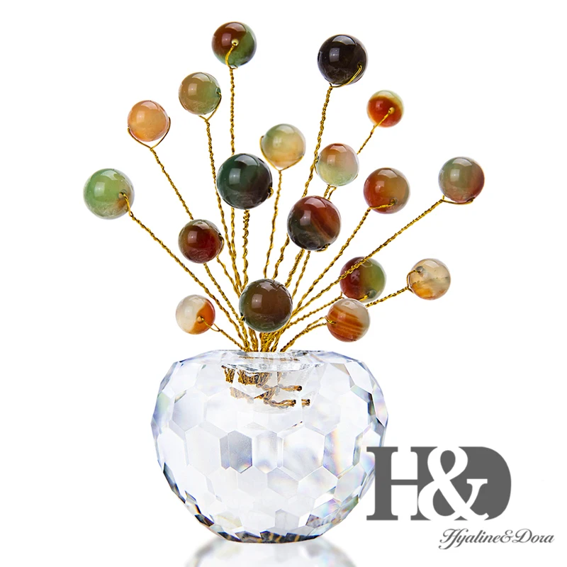 H& D Fengshui кристалл орнамент Индия натуральный камень медная проволока обёрточная бумага украшения для приборной панели автомобиля Рождественские подарки Домашний офис Декор