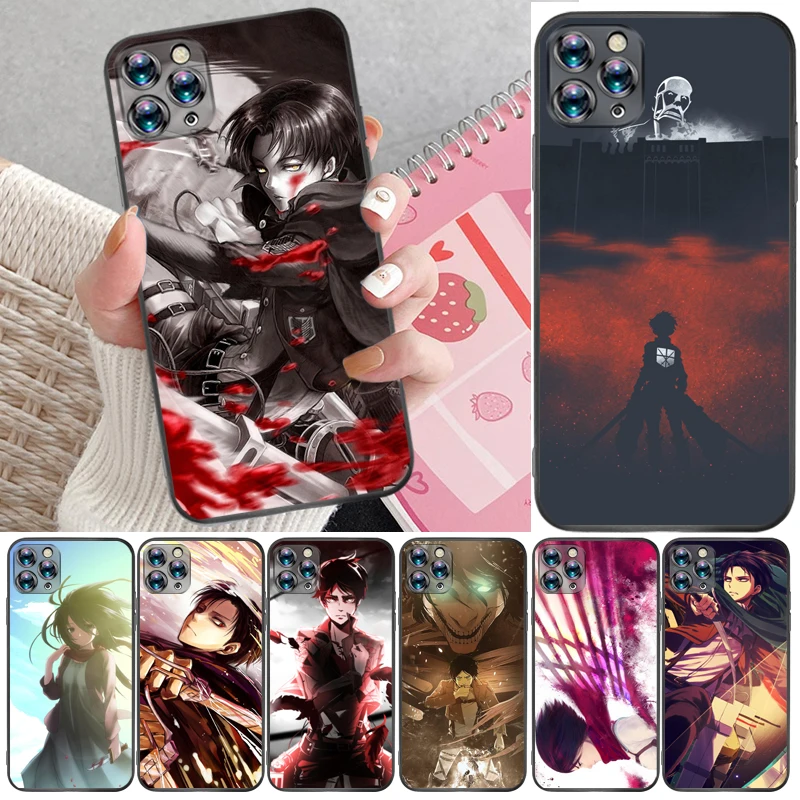 

Attack On Titan Armin Arlert Levi Eren Jager Mikasa Ackerman Phone Case For iPhone XR XS Max Funda Coque Carcasa