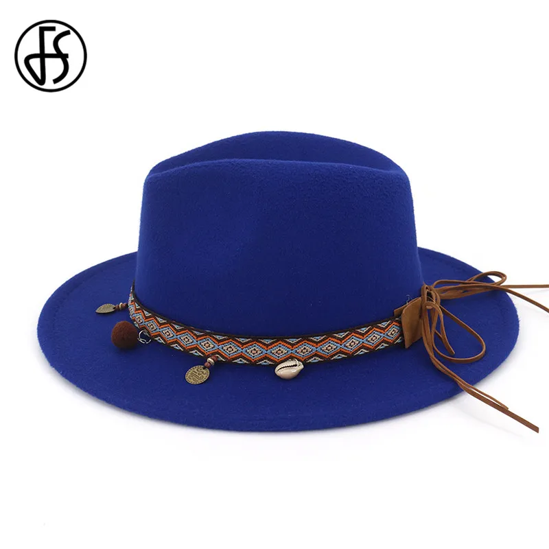 Женская винтажная шерстяная Панама сомбреро FS теплая шапка в национальном стиле