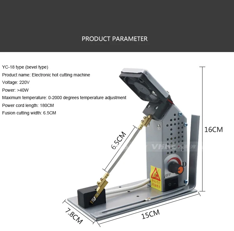 

YC-18 с осторожностью режущие ножницы для кружевной ленты с электромеханической тепловой режущей машиной, Электронная Горячая режущая машин...