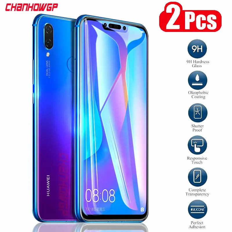 2 шт. покрытие закаленное Стекло для huawei Y9 Y7 Y6 Y5 2019 Pro 2018 Y3 2017 Y5II LYO-L01 Экран защитная