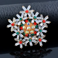 sinleery green blue red white cubic zirconia pearl brooch for women christmas snowflake brooch christmas party jewelry xz120 ssp