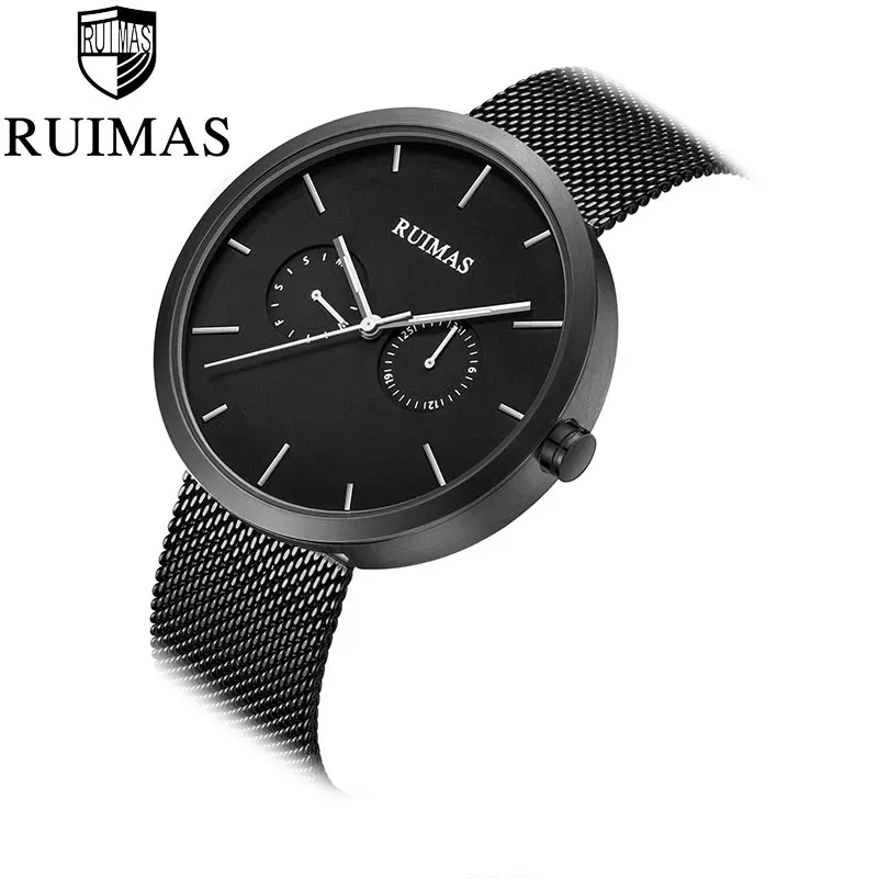 Мужские часы RUIMAS повседневные модные тонкие водонепроницаемые наручные со