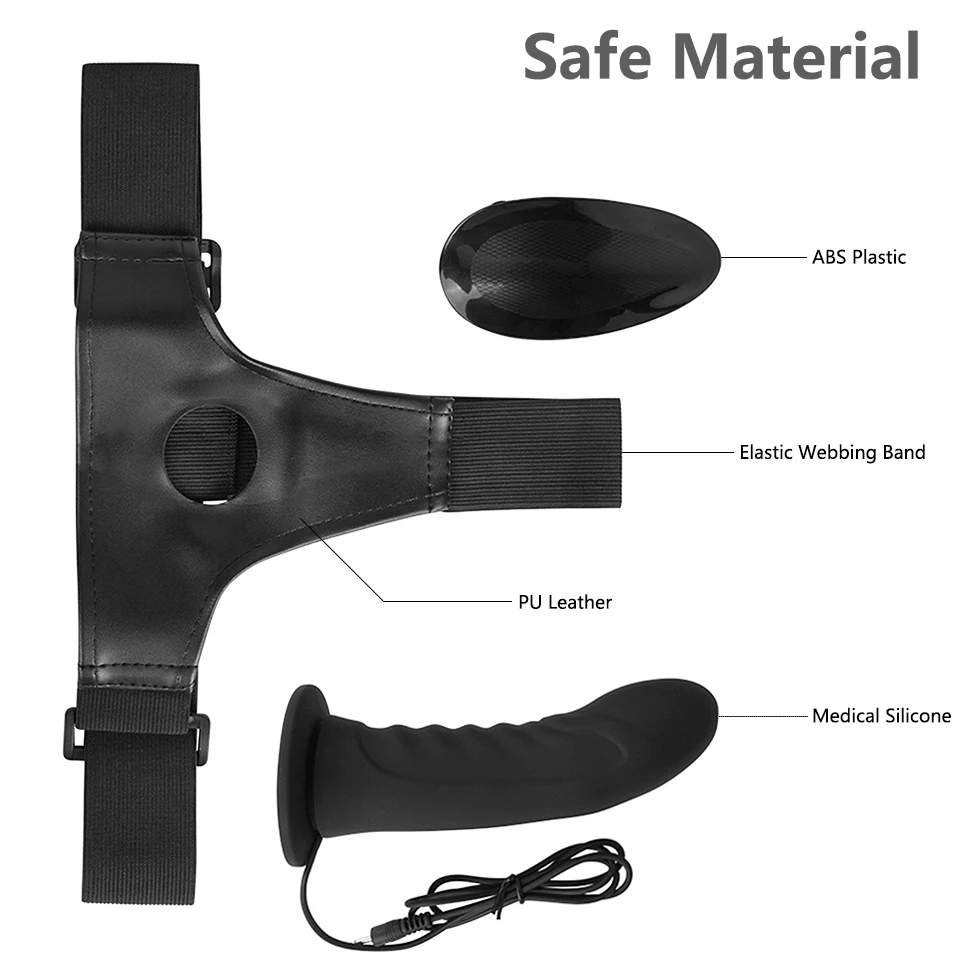 Эротический силиконовый многоскоростной фаллоимитатор с ремешком вибратор