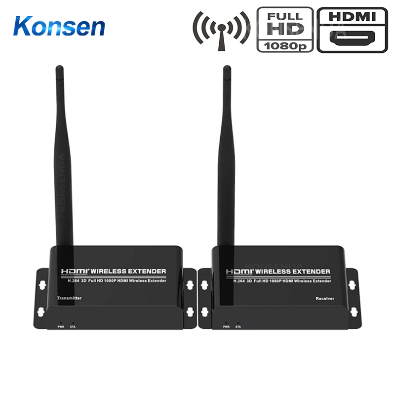 Новый 50 м беспроводной HDMI удлинитель WiFi передатчик приемник аудио видео 2 4 ГГц 5