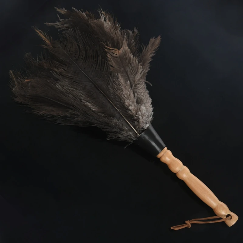 Акция! Анти-статический страусиный пух кисти тряпка для уборки пыли деревянная