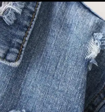 2019 джинсовые куртки женские с дырками в стиле бойфренда длинными рукавами