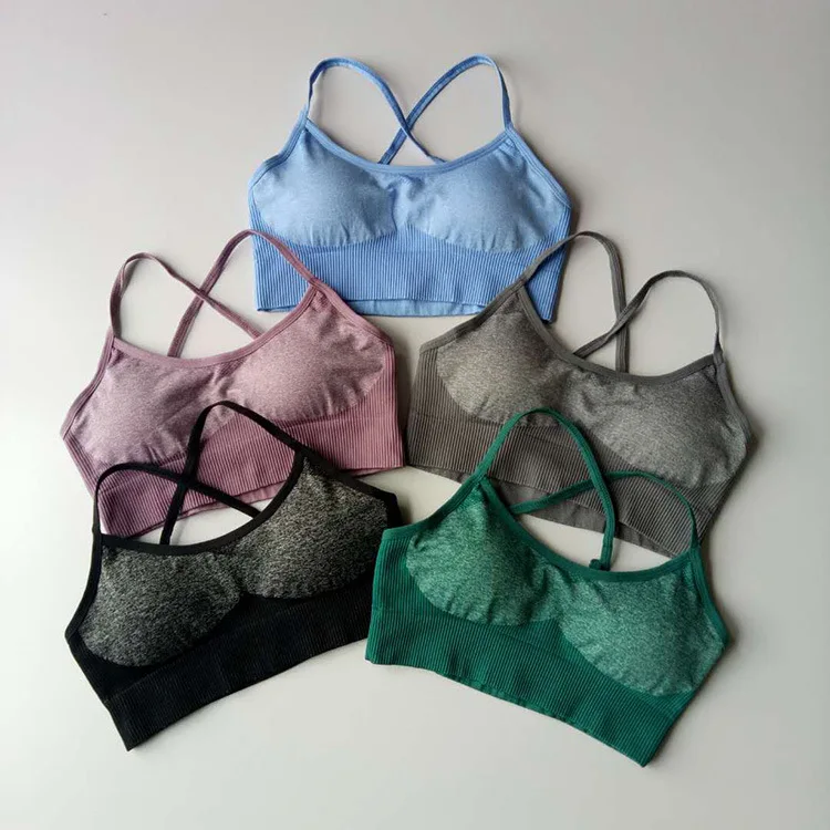 Бесшовный спортивный бюстгальтер для фитнеса и йоги Топ женщин бега занятий в