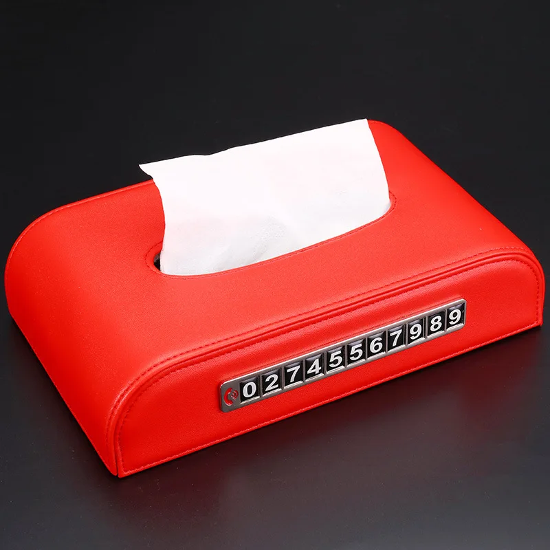 

Car Supplies Tissue Box 23x13x5cm Logo Number Parking Card Paper Extraction Central Control Desk Type