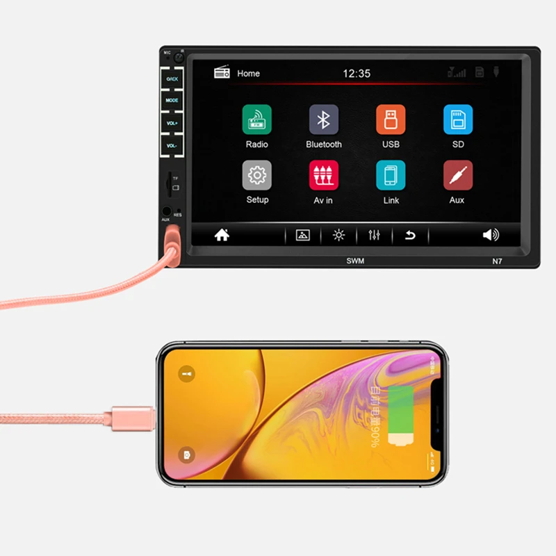 

Car Bluetooth MP5 Player Card USB Radio Supports Apple XR Interconnection 7-inch High-definition