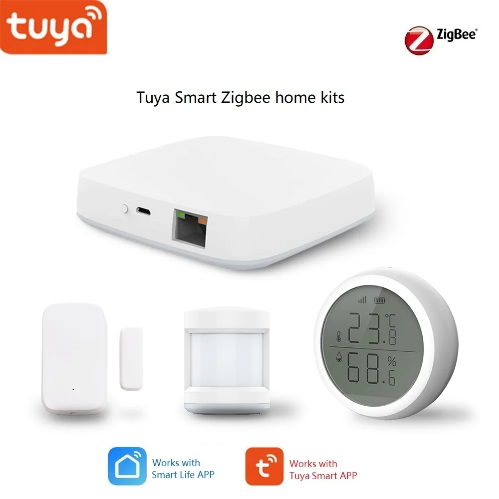 Умный дом Tuya Zigbee Gateway Hub Настенный Переключатель PIR/дверь/датчик температуры и