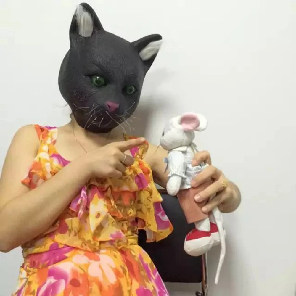 

Waylike Halloween Cute Realistic Cat Latex Mask Adult Full Face Latex Mask Halloween Masquerade Cosplay Party Mask
