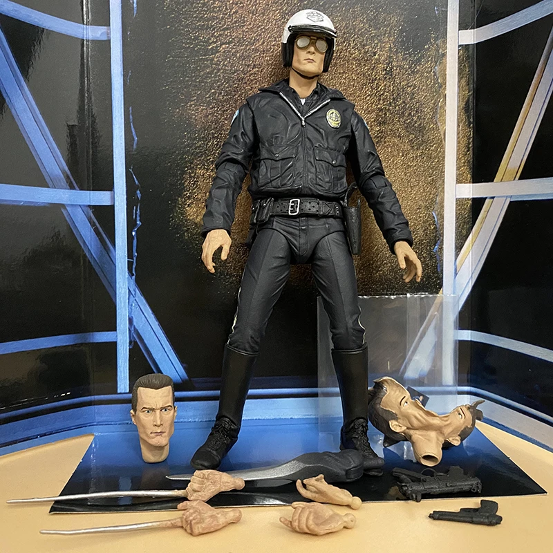 NECA Терминатор T-1000 рисунок решения на мотоцикл полицейский Арнольд Шварценеггер