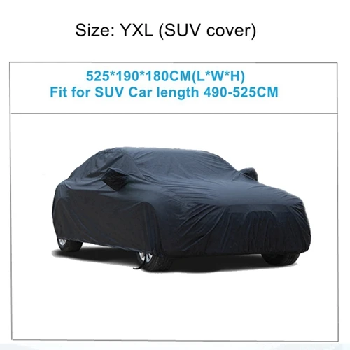 YXL-525x190x180cm Uxcell 7 Размер Водонепроницаемый Полный автомобильный чехол Снежный лед пыль солнце УФ защита Открытый протектор Чехлы для SUV седан хэтчбек полный - Название цвета: YXL-525x190x180cm