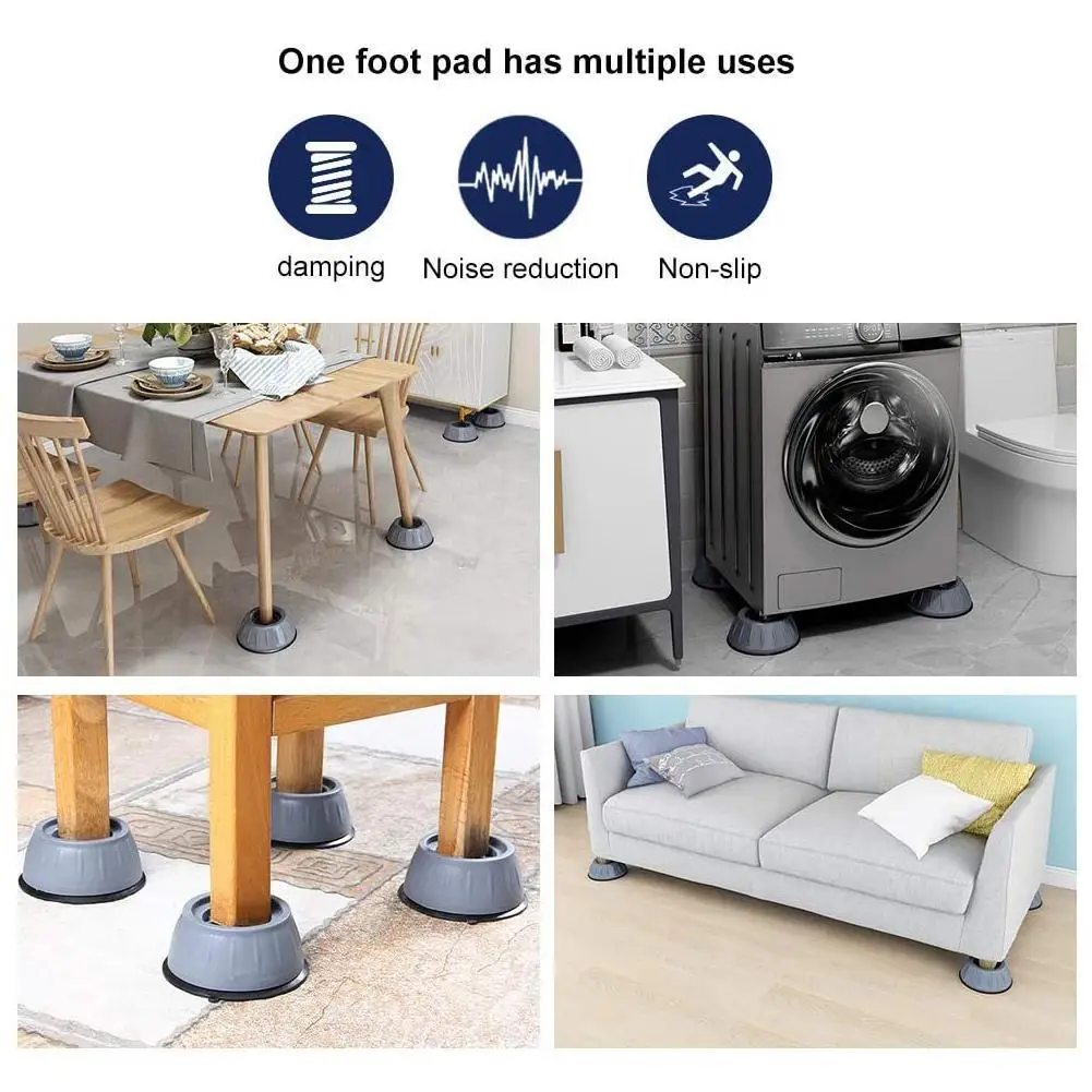 

4Pcs/lot Universal Anti-Vibration Washing Machine Feet Chairs Refrigerator Base Table Non-slip Mat Protect Pad Rubber Pads I8I6