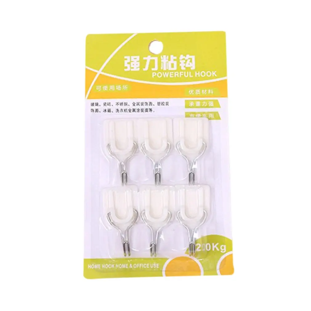 

6pcs Plastic Hook White Coat Hook Kitchen Bathroom Door Behind The Tile Small Hook Wall Mounted Clothes Drying Rack