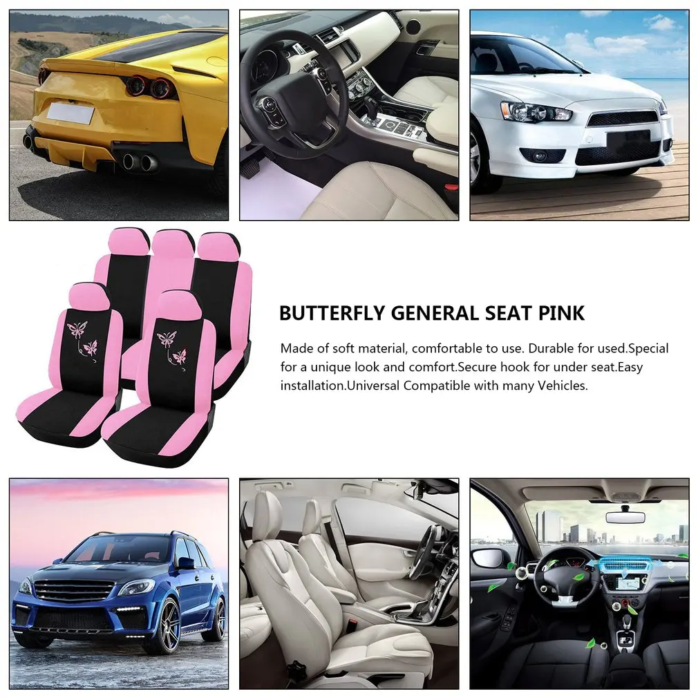 

9pcs/Set Car Seat Covers Dustproof Washable Seat Protectors Pad Cover Light Universal Full Seat Covers for Auto Cars