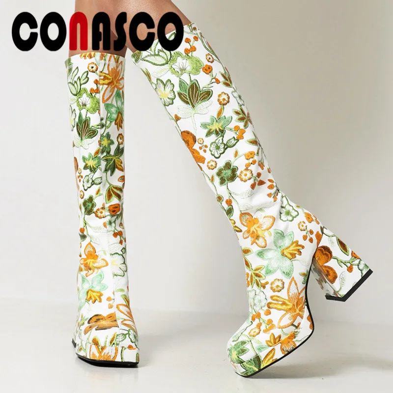 

Женские сапоги до колена в стиле ретро, на осень/зиму