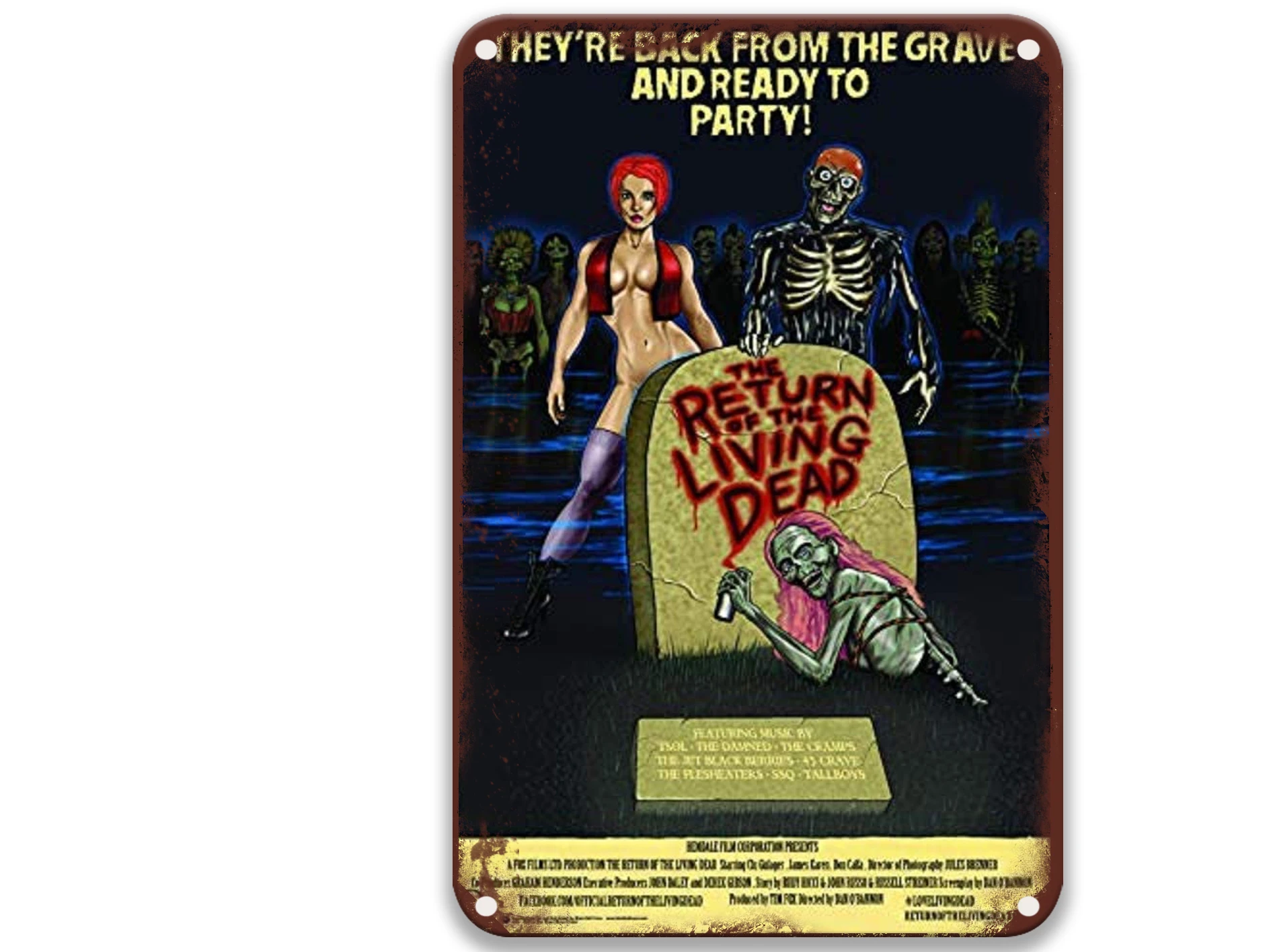 

Return of The Living Dead 2 Metal Tin Signs Movies Retro Posters for Office 8x12 Inches