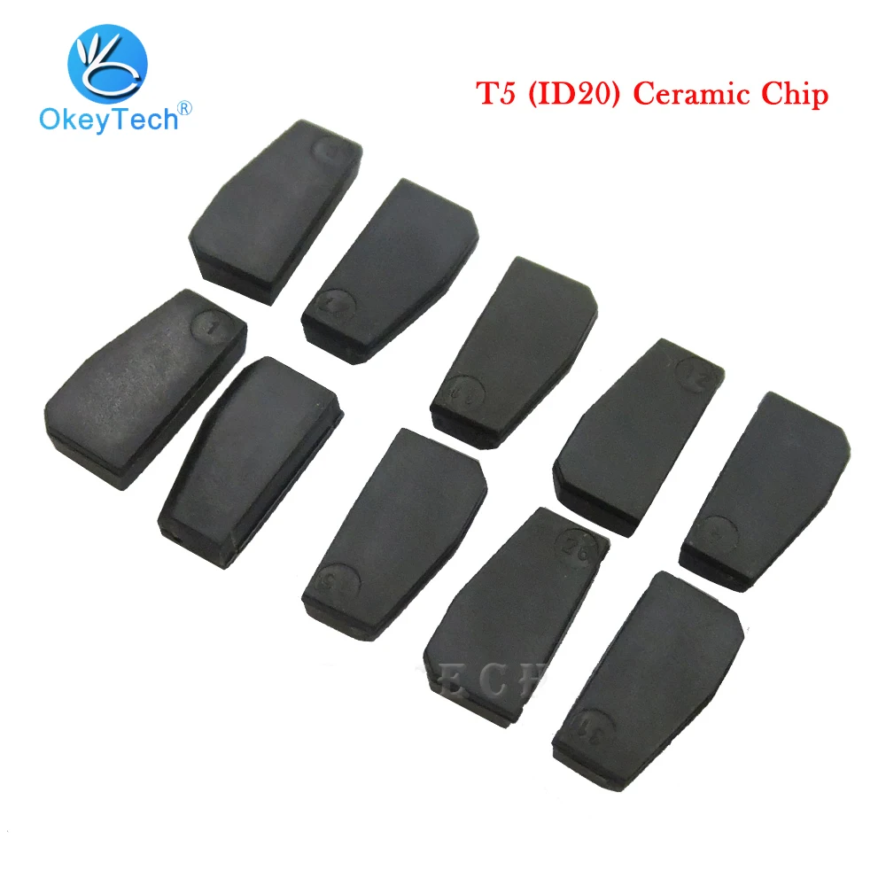 

OkeyTech 5/10/20 PCS Professional T5 ID20 Car Key Chip Transponder Carbon Blank For Fiat For Benz Honda Copy Locksmith Tool