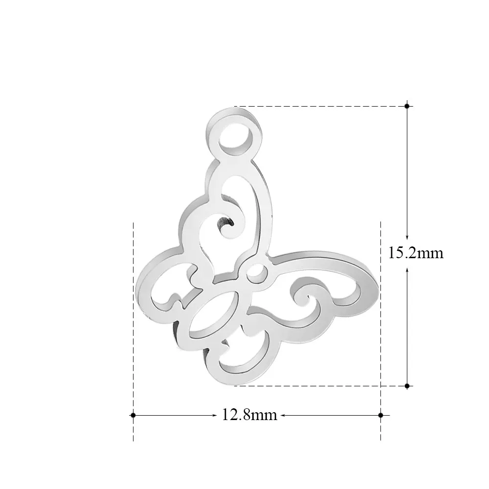 10 Pieces Pet Cat Butterfly Fox Charm Wholesale 100% Stainless Steel High Polished DIY Jewelry Charms Real 316 Steel DIY Charms image 6