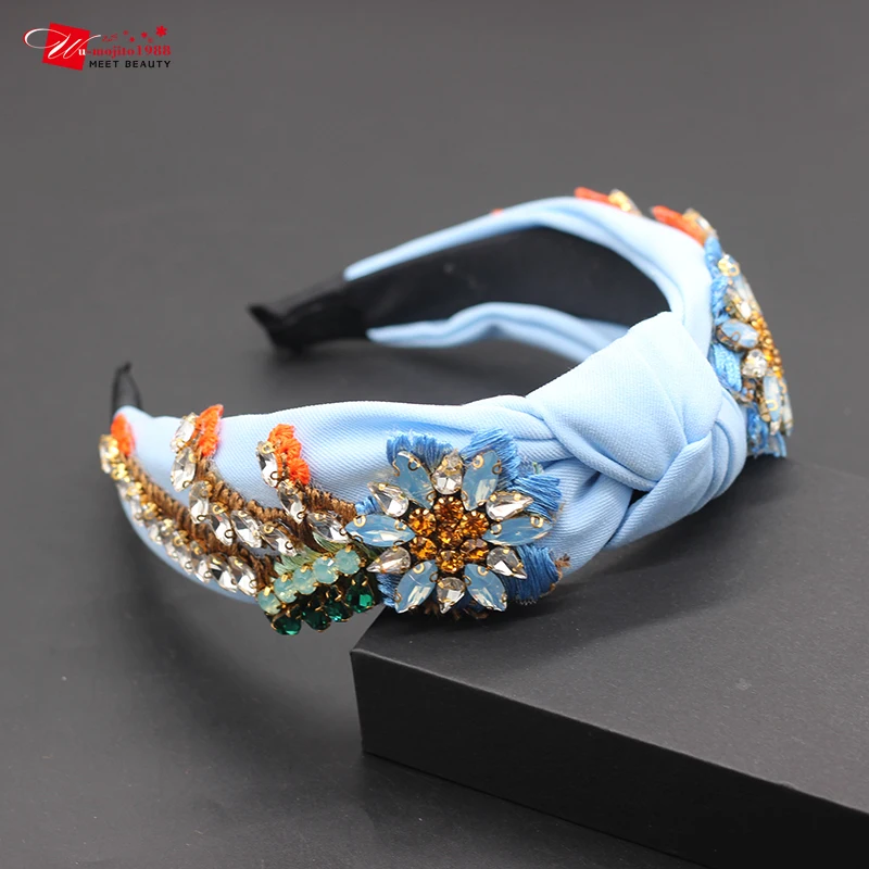 

Fabric Rhinestone Tassel Sunflower Flower Exquisite Hair Accessories New European Fashion Hair Accessories Luxury Hair Jewelry