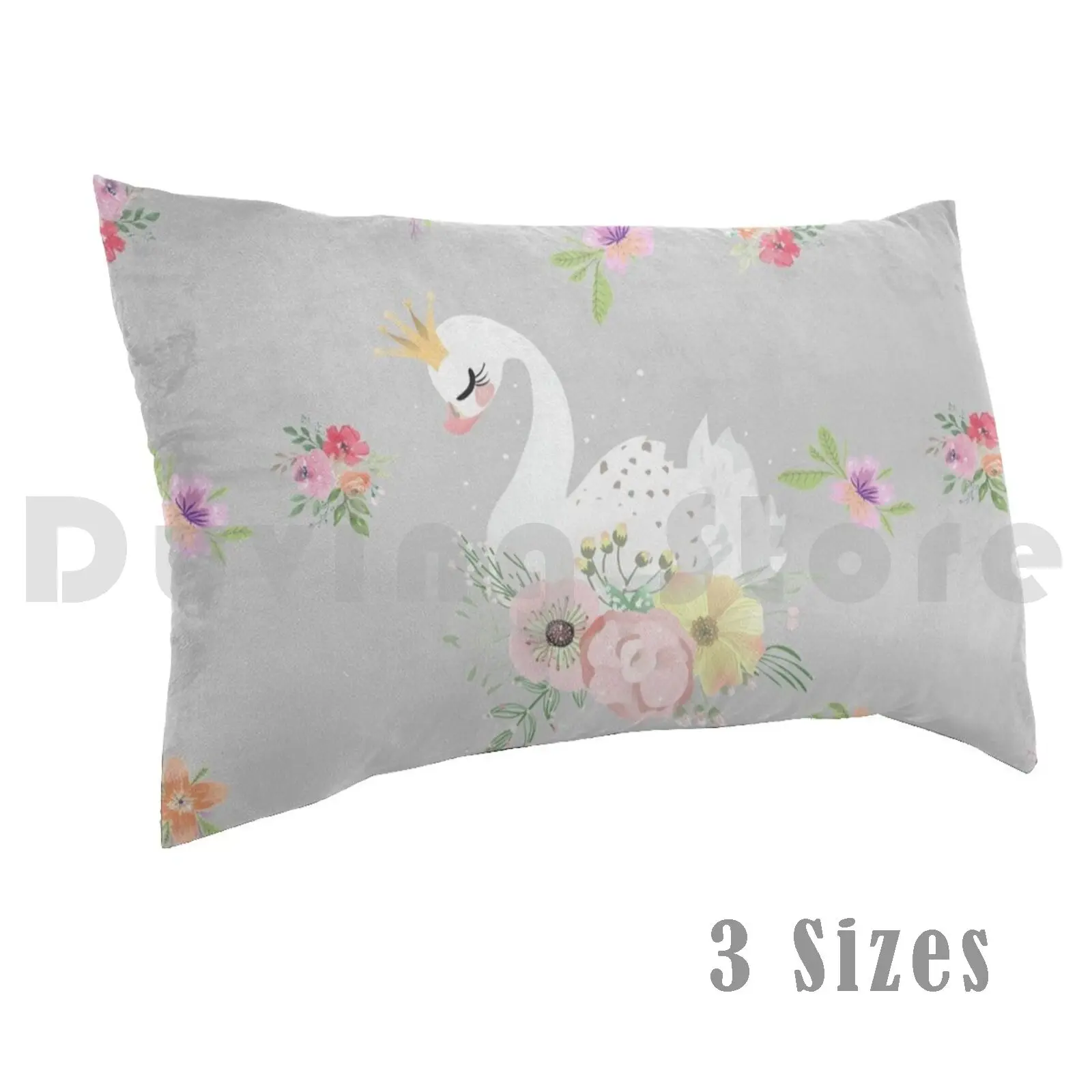 Маленькое лебедь Цветочная подушка планшетофон балет озеро с короной цветы