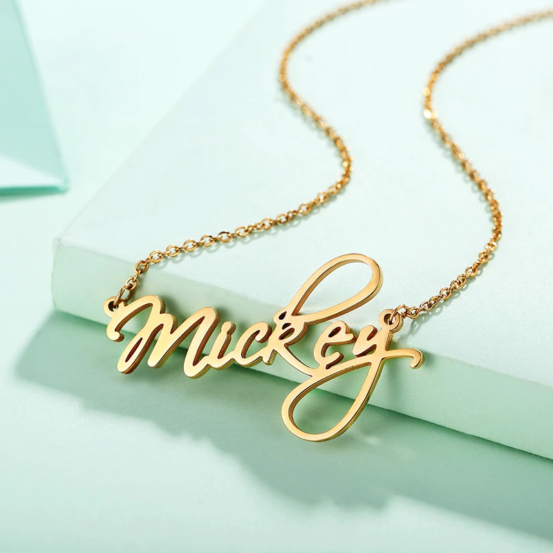 Именное ожерелье персонализированное золотого и серебряного цвета с именной