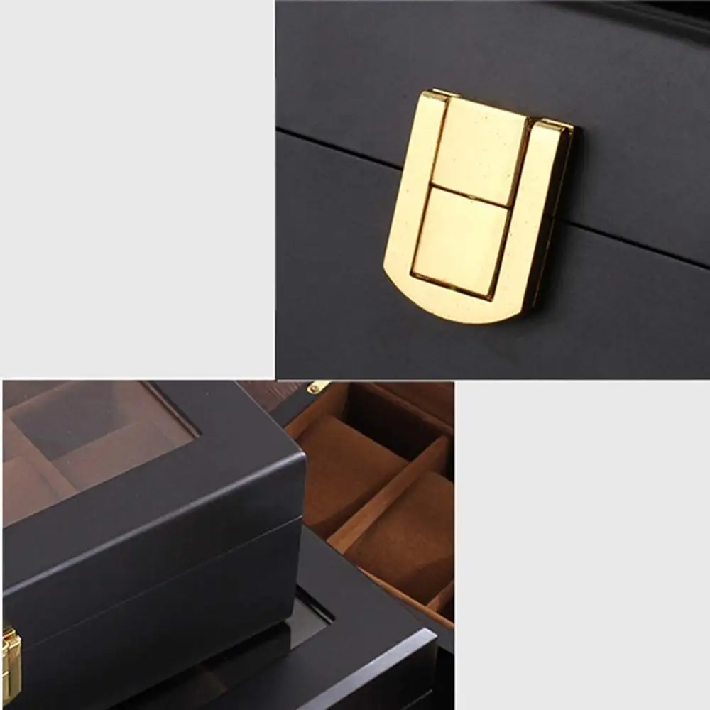 Деревянная коробка с часами для мужчин 12 слотов органайзер часов чехол Матовая