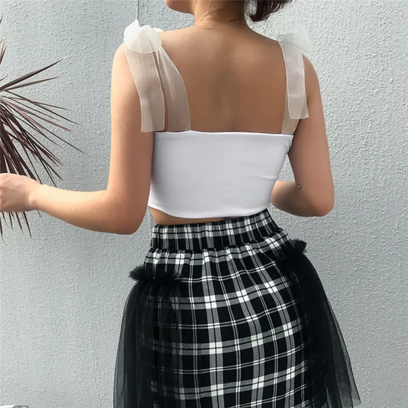 Хит продаж 2019 новинка женский сексуальный кружевной топ на бретельках короткий