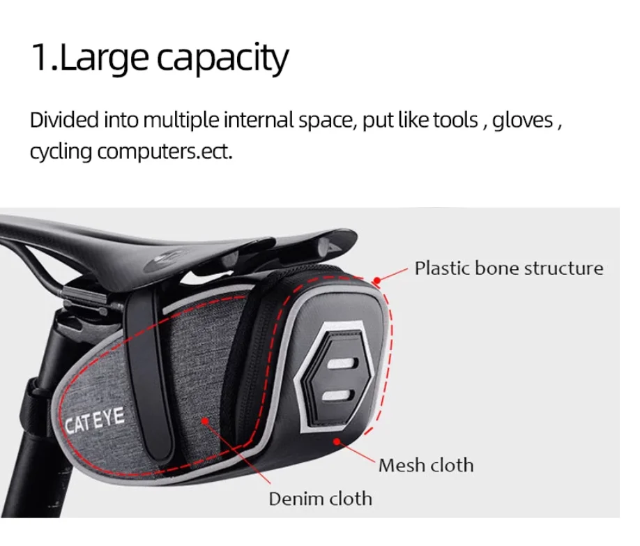 

CATEYE Saddle Box Cycling tail bag MTB Storage Mutil Tool Apply Waterproof Store Keys Bicycle Repair Tools Kit Set Bag