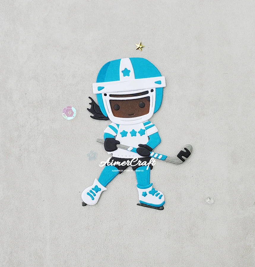 Девушка Хоккей металлический Трафаретный вырубной штамп форма нож трафарет для