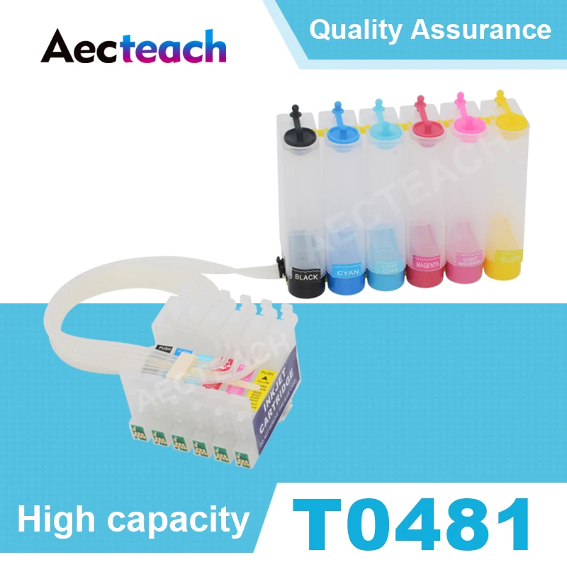 Картриджи для принтера Aecteach чернильная система СНПЧ T0481 T0482 T0483 T0485 T0486 Epson Stylus Photo