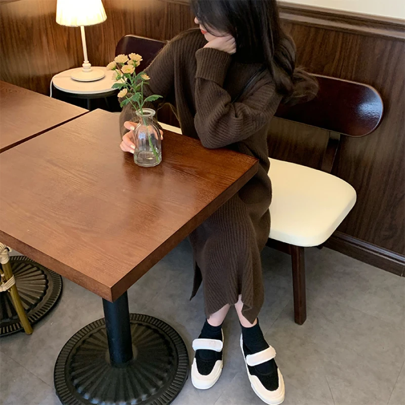 Wavsiyier Fashiond Loose Vintage Cute Solid Thick Winter Sweater Dress Women 2020 Autumn Korean Pullover Jumper Knitted Elegant