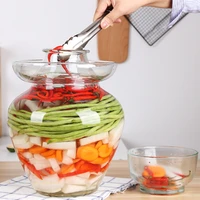 2 55kg korea thickened glass container kimchi jar kitchen tools pickled cans household pickled jar pickles cylinder sealed cans