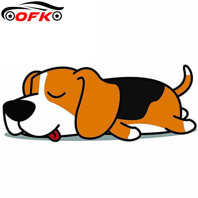 

Мультяшный стикер OFK сонный ленивый Бигль Щенок Собака Стикеры Авто аксессуары Стайлинг Наклейка ПВХ крышка царапины 13 см * 5 см