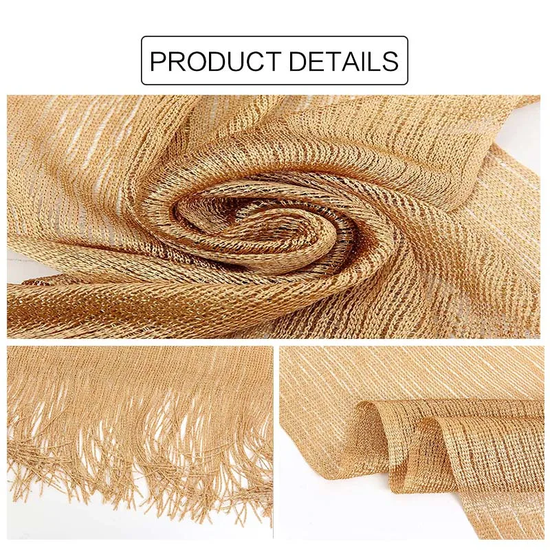 Блестящий полиэфирный шарф с люрексом простая шаль кисточками Простые Длинные