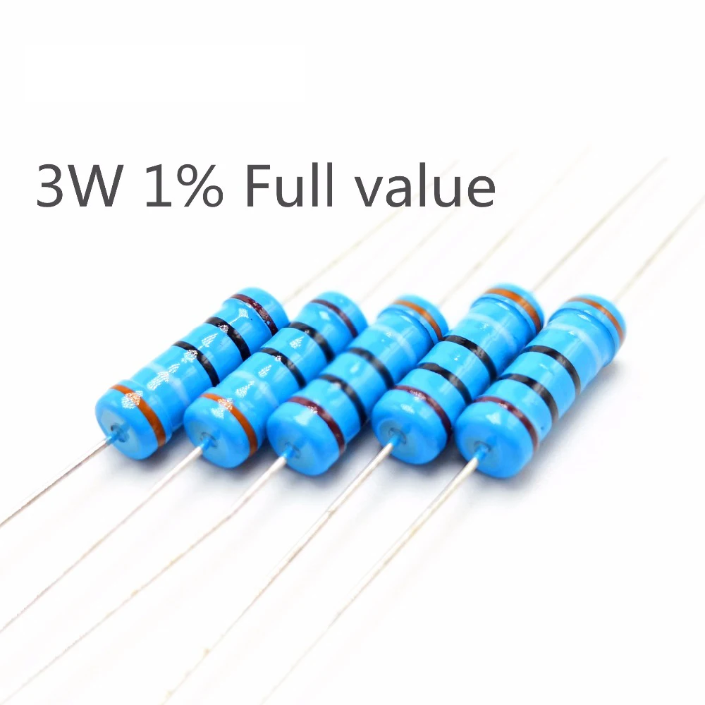 

10pcs 3W 1% Metal film resistor 4.7R 5.1R 5.6R 6.2R 6.8R 7.5R 8.2R 9.1R 10R 12R 15R 18R 20R 22R 24R 27R 30R 33R 36R 39R