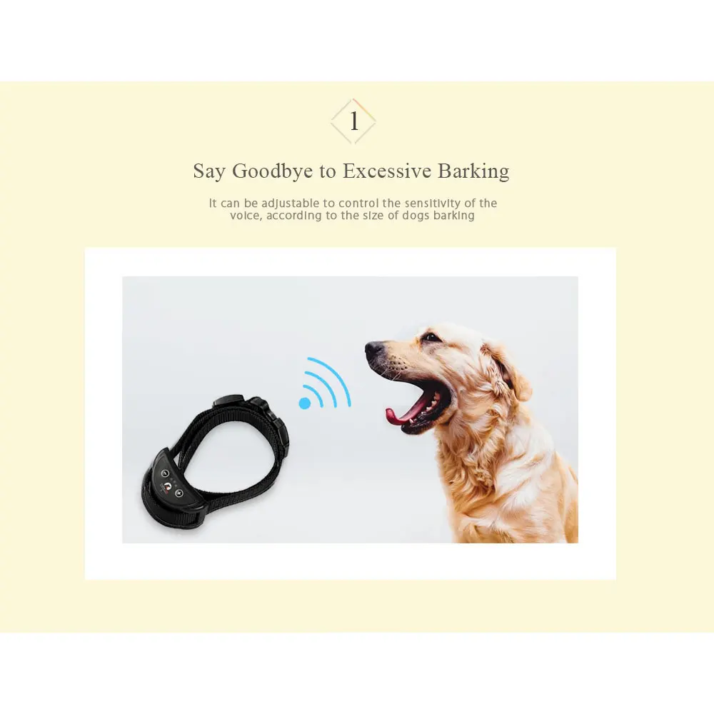 1 комплект ошейника без лай перезаряжаемый ошейник с автоматическим управлением