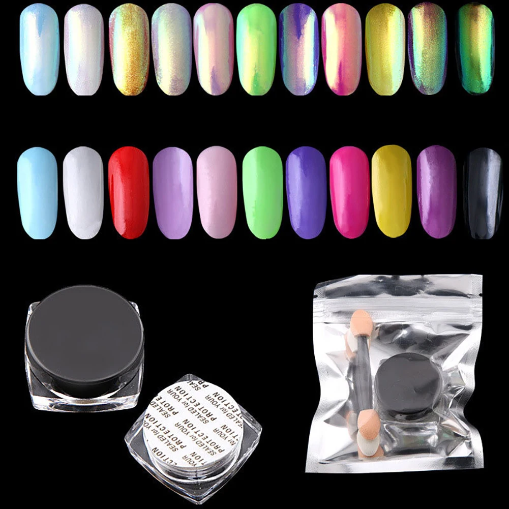 

Блестящий хромированный порошок для дизайна ногтей с эффектом металлик от BeautyBigBang зеркало с русалкой 0,2g