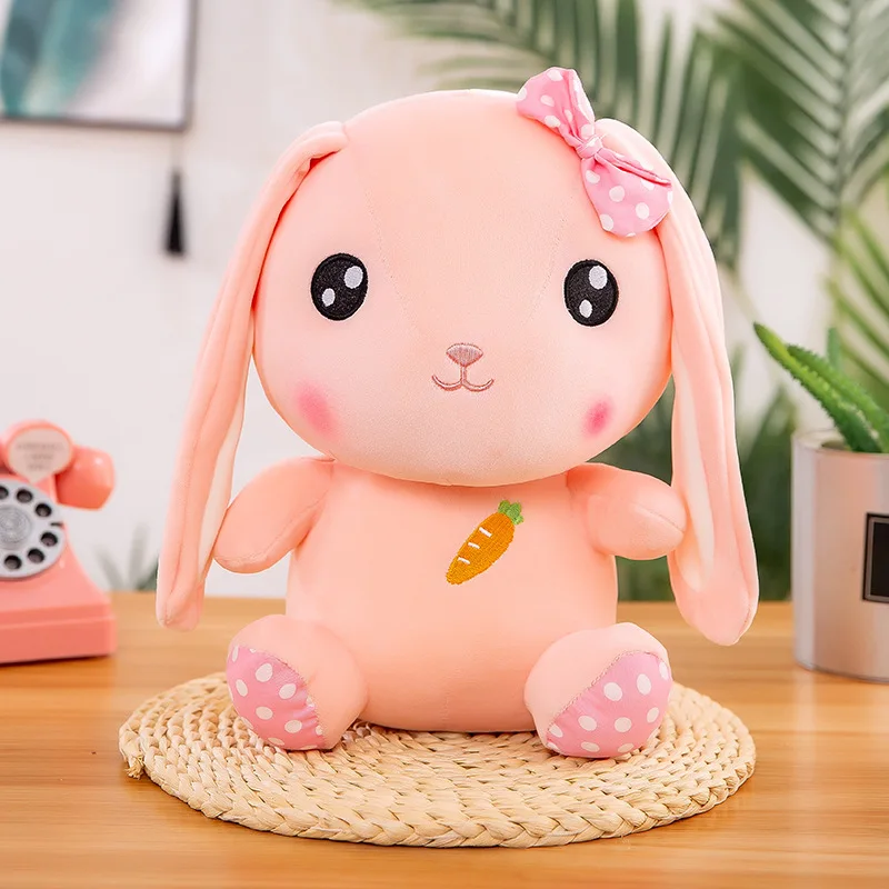 

Бесплатная доставка, 35/45 см, милый кролик, плюшевая игрушка, большие набивные игрушки, милые мягкие игрушки для девочек, Рождественский пода...