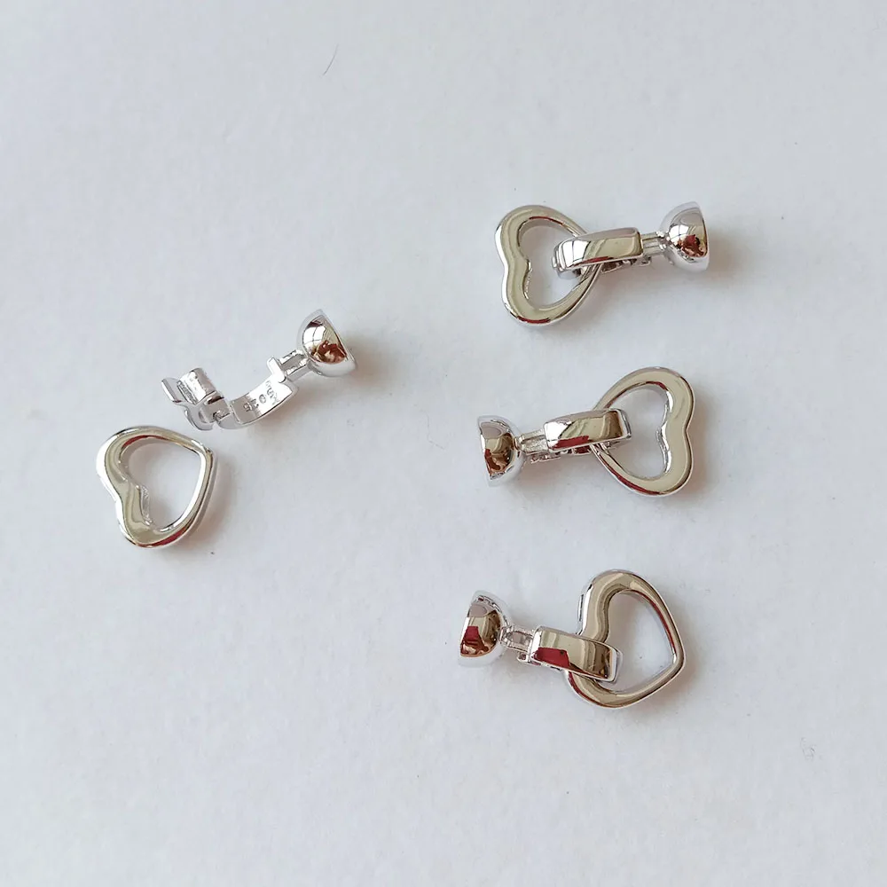 5 шт./лот Высококачественная Красивая застежка в форме сердца для ожерелья, застежка для браслета, жемчужная застежка, 21x13 мм